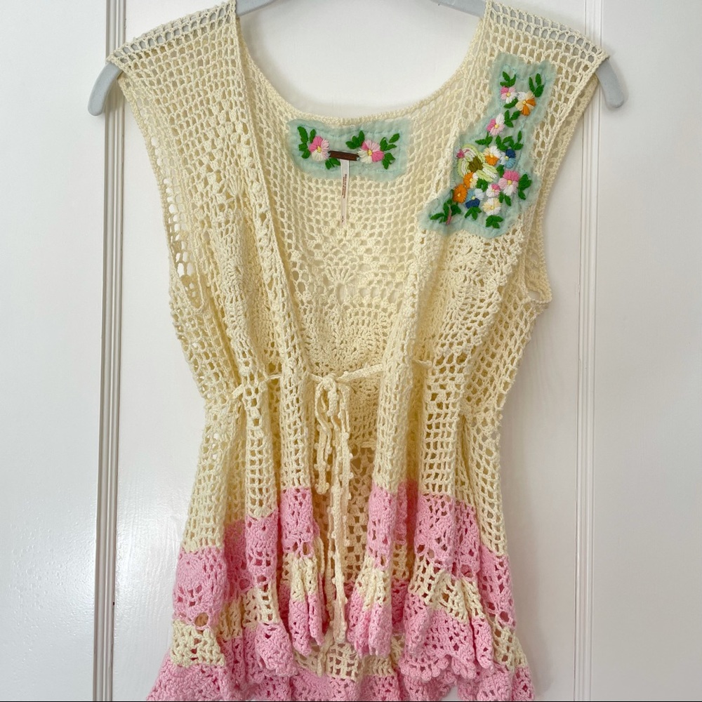 Free people crochet vest